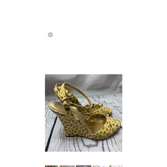 Kate Spade Women’s Size 9.5 Cindy Wedge Heels Tan Patent Leather Giraffe Print - Picture 6 of 13